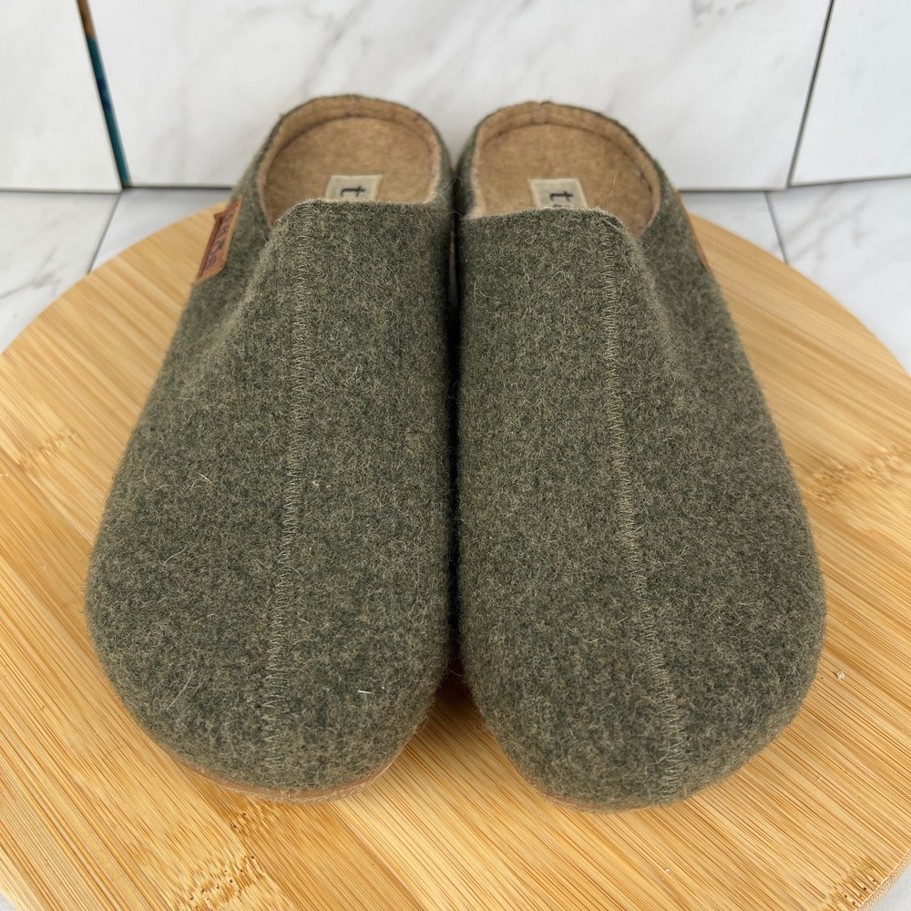 Taos Footwear Woolness Clog Womens Size 9 [39 EU0 Olive Green Slip On Clogs Shoe - Picture 4 of 9